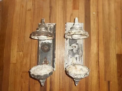 Antique SET CAST IRON WALL SCONCE LIGHT FIXTURES ST MARYS HOSPITAL ROCHESTER MN • $489.95