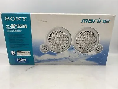 Sony XS-MP1650W 6.5  180 Watt Dual Cone Marine Speakers Stereo White New • $119.21