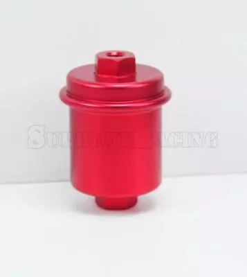 Red Inline Fuel Filter High Flow 100 Micron Cleanable M12x1.25 M14x1.5 Fitting • $40.24