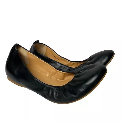 J Crew Women’s Black 100% Leather Ballet Flats Shoes Size 8 • $39.99