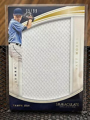 Matt Moore 2016 Immaculate Tampa Bay Rays Worn Jumbo Jersey Patch Relic 35/99!!! • $10.99