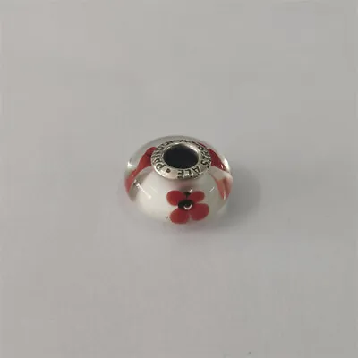 Poppy Murano Glass Red Pandora S925 ALE  Charm Bead • £20