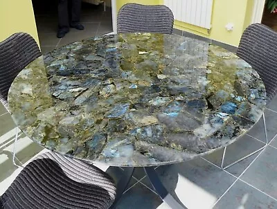 Marble Dinette Table Top Labradorite Resin Art Kitchen Slab With Luxurious Look • $2237.20