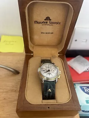 Stunning Maurice Lacroix Wristwatch 66412 18ct Bezel Solid 9ct Buttons/Crown • £1250