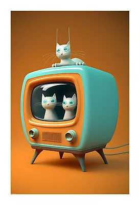 1950s TV Cats - An Atomic Age TV With 3 Cute Cats E9 • $19.99