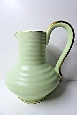 Crown Devon Fieldings Pottery Ceramic Green Art Deco Jug • $46