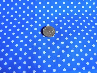 £1.50 • Buy Material/Fabric Scrap/Piece - Blue Spotty Polka Dot - 10  X 21  - Sewing/Craft
