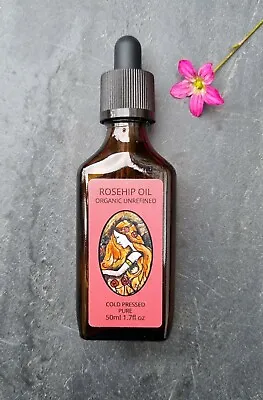 £9.49 • Buy  Rosehip Oil 50ml Certified 100% Organic Cold Pressed Anti-Aging  Glass New Size