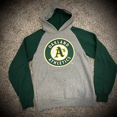 OAKLAND A'S HOODIE Bay Area News Group Promo Item Heather Gray Green ADULT SMALL • $16.99