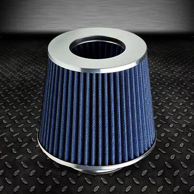 3  Performance Racing High Flow Air Intake Dry Cone Blue Rubber Filter+clamp • $12.99