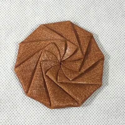 Vintage Chippewa Pigskin Coin Purse Change Pouch Holder Brown Pinwheel Japan • $9