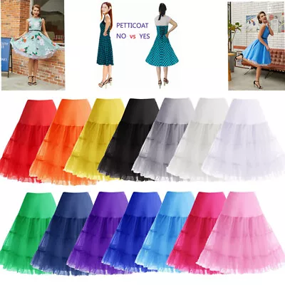 50s Woman Vintage Petticoat Retro Underskirt Swing Fancy Net Skirt Rockabilly UK • £7.88