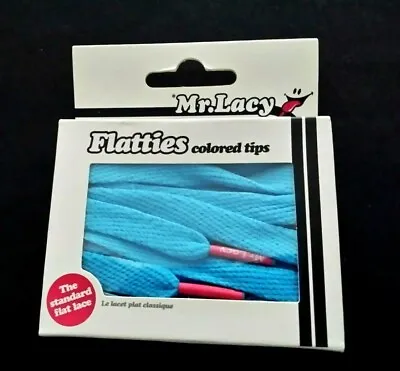 Mr Lacy Flattie Meadow Blue / Neon Pink Laces 130cm / 10mm • £8.08