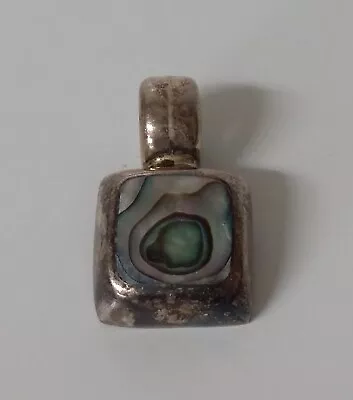 Vintage Mexico 925 Silver Abalone Inlay Pendant • $24.95