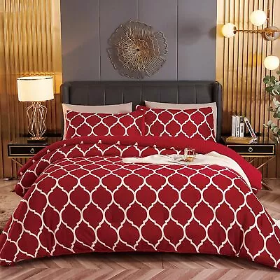 Red Twin Comforter Set 3 Pieces Sherpa Fleece Reversible Comforter Twin Bedding • $107.13