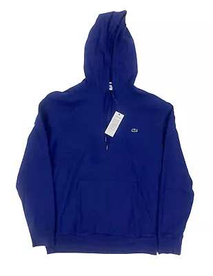 NEW Lacoste Hooded Long Sleeve Lightweight Mens Blue Chine Shirt Pullover Hoodie • $44.99