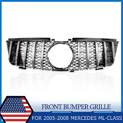 Black Car Front Bumper Grille GT Style For Mercedes Benz ML Class W164 2005-2008 • $65