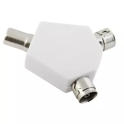 2 Way Tv Aerial Y Adapter Coax / Coaxial Splitter / Dual Converter  • £2.95