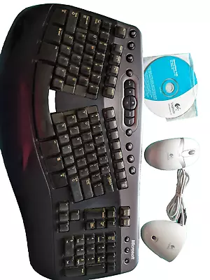 Microsoft Wireless Natural Multimedia Ergonomic Keyboard And Mouse WUR0385 Media • $69