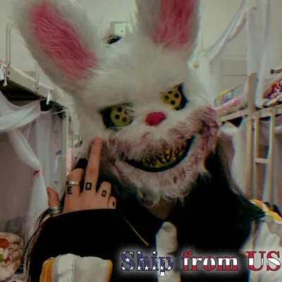 Horror Creepy Bunny Rabbit Killer Mask For Halloween Cosplay Party Costume Prop • $9.99