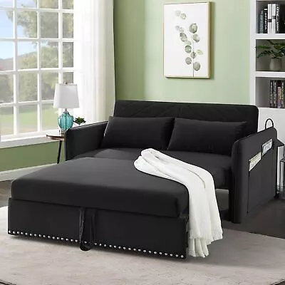 3-in-1 Sleeper Velvet Convertible SofaPull Out Sleep Sofa Bed W/USB Port&Pillow • $399.99