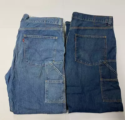 Lot Of 2 Levi's Carpenter Jeans Mens 40 X 32 Loose Straight Vintage Blue Denim • $53.95