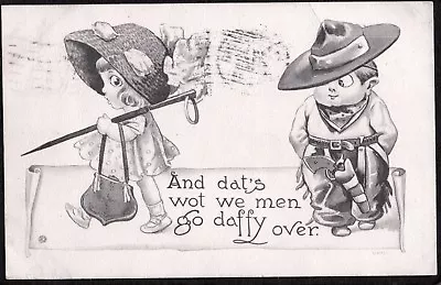 Vintage Comic Little Cowboy Gun Pistol Chaps Hats Purse Girl California Postcard • $7