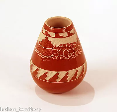 $475 • Buy Hopi Incised Pottery Jar -Tom / Thomas Polacca Nampeyo (1935-2003) 3 3/8  X 2.5 