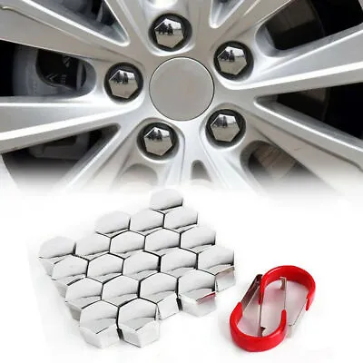 20pcs Chrome Auto Car Wheel Caps Bolts Covers Nuts Lugs ABS Accessories W/ Tool • $15.94