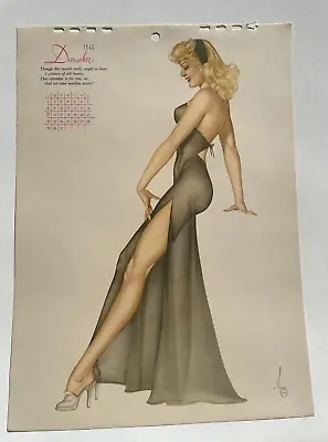Original December 1946 Esquire Pinup Girl Calendar Page By Varga • $32