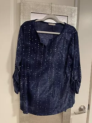 Women’s Denim Look Sequins Blouse. • $17