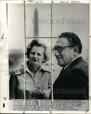 1975 Press Photo Great Britain's Margaret Thatcher & Henry Kissinger Washington • $19.99