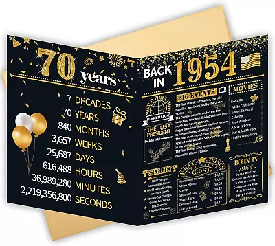 70Th Birthday Card For Men And Women 70Th Birthday Gifts For Men Women Jumbo 70T • $7.99