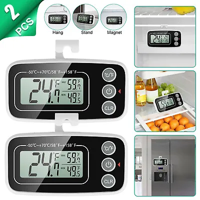 2x Refrigerator Thermometer Digital Fridge Freezer Waterproof Large LCD Display • $13.98