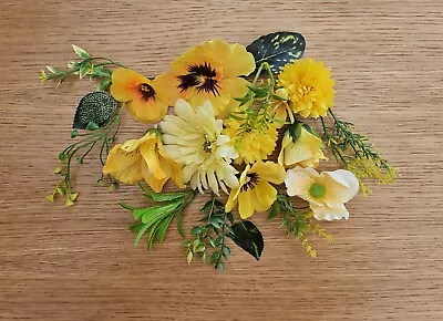 10 Pcs Artificial Silk Flowers Yellow Lemon Mix Faux Flower Craft Heads • £4.95