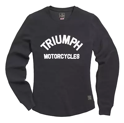 £44.95 • Buy Triumph Motorcycles Womens Swain Long Sleeve Black Waffle Tee MTLS21020