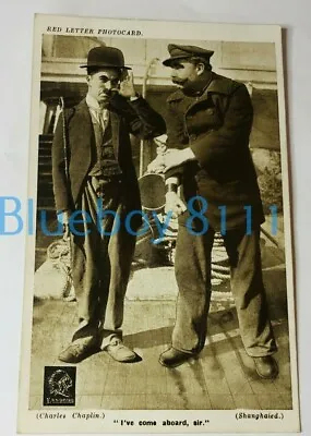 1930's Charlie Chaplin Red Letter Card Postcard Size   I've Come Aboard   • £6