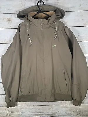 Vintage IZOD Lacoste Jacket Coat Brown Size Large L Hooded  • £39.99
