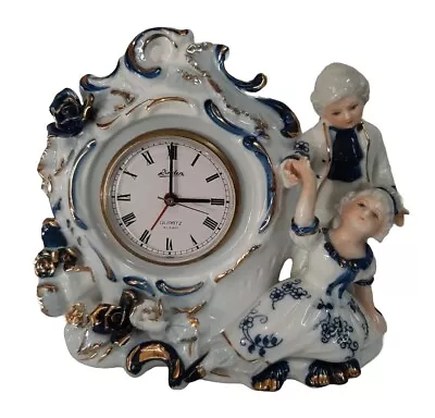 Vintage Linden Porcelain Mantel Clock Made In Japan *For Decoration Only* • $20