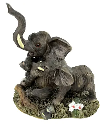 K’s Collection Elephant Raised Trunk Baby Resin Figurines Textured 4”x 4” • $9.49