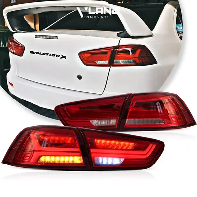 RED VLAND FULL LED Tail Lights For 2008-2017 Mitsubishi Lancer EVO X Rear Lamps • $151.99