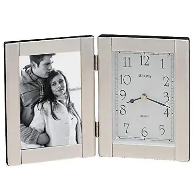 Bulova B1275 Forte II Picture Frame Clock Brushed Aluminum • $17