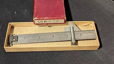 Starrett No. C606R 6  Satin Chrome Rule W/No. 22-C 59 Degree Drill Point Gage  • $55