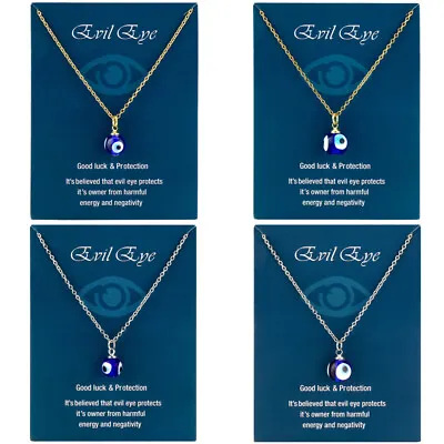 $2.66 • Buy Turkish Hamsa Evil Eye Pendant Necklace Stainless Steel Chain Women Men Jewelry