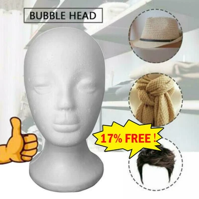 £5.26 • Buy Polystyrene Foam Mannequin Display Head Male & Children Uk Model Dummy Wigs