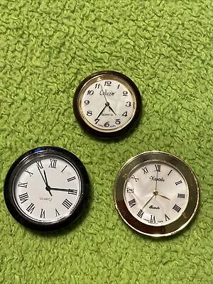 Mini Insert Clock Movement LOT OF 3  Quartz Battery Fit Up • $19.60