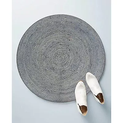 Jute Rug Reversible Braided Modern Style Round Rug Rustic Look Gray Color Carpet • $158.99