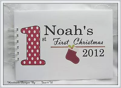 Personalised Baby's First/1st Christmas Photo/album/ Memory/ Record/scrapbook • £16.99