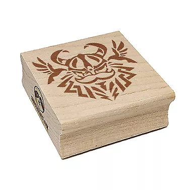 Odin Viking Norse God With Helmet And Ravens Square Rubber Stamp For Stamping • $9.99