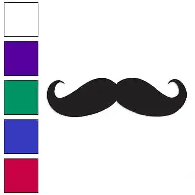 Curled Tip Mustache Vinyl Decal Sticker Multiple Colors & Sizes #3926 • $4.95